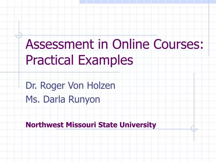 assessment in online courses practical examples