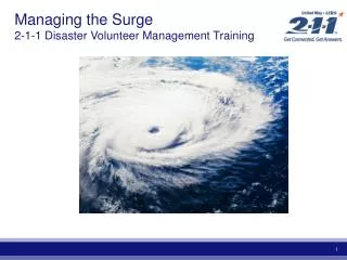 Managing the Surge 2-1-1 Disaster Volunteer Management Training
