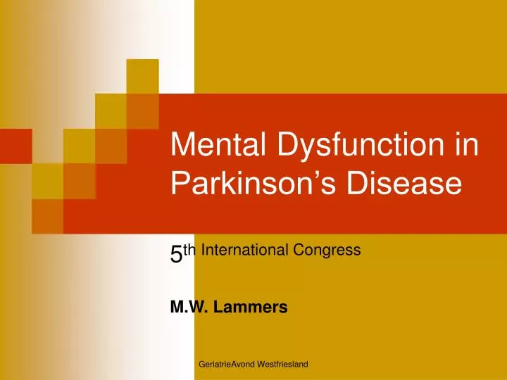 mental dysfunction in parkinson s disease