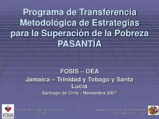 Programa de Transferencia Metodológica de Estrategias para la Superación de la Pobreza PASANTÍA