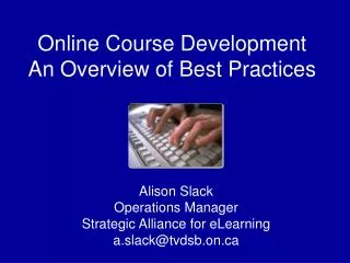Online Course Development An Overview of Best Practices