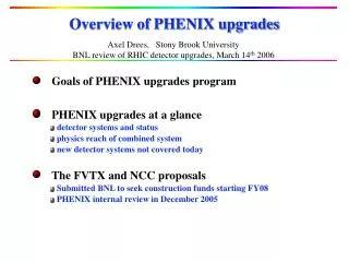 Overview of PHENIX upgrades