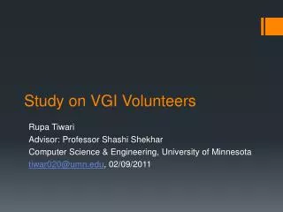 Study on VGI Volunteers