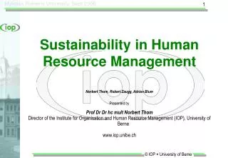 Sustainability in Human Resource Management