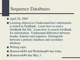 Sequence Databases