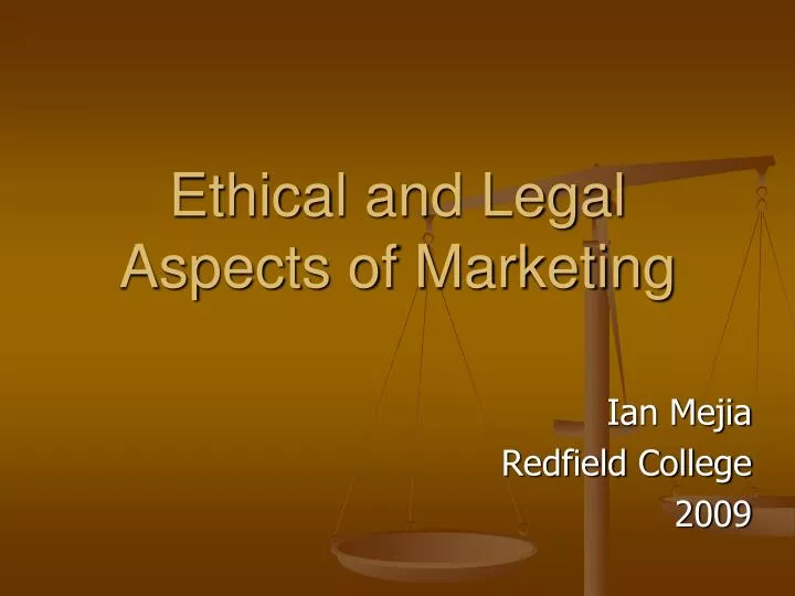 ethical and legal aspects of marketing