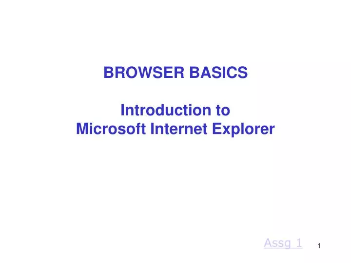 browser basics introduction to microsoft internet explorer