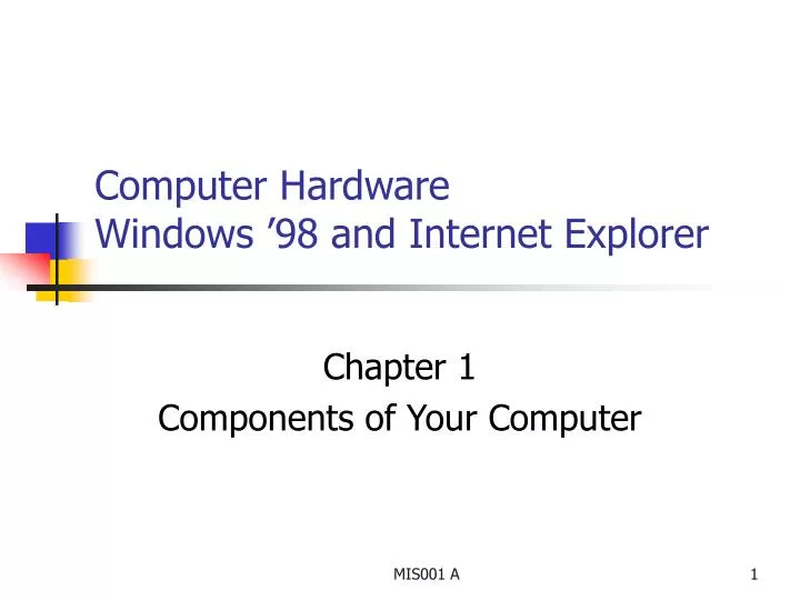 computer hardware windows 98 and internet explorer