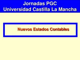 Jornadas PGC Universidad Castilla La Mancha