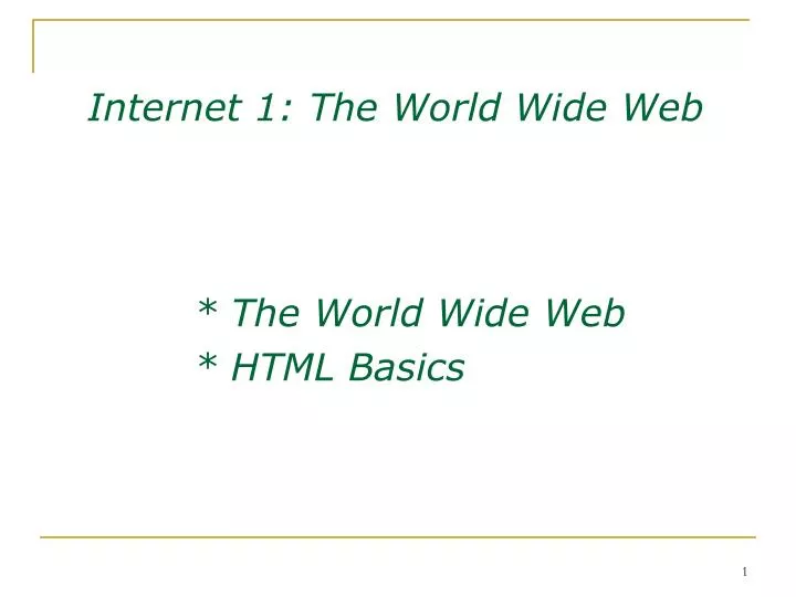 the world wide web html basics
