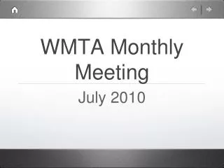 WMTA Monthly Meeting