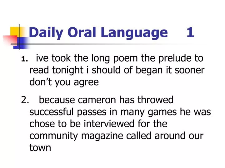 daily oral language 1