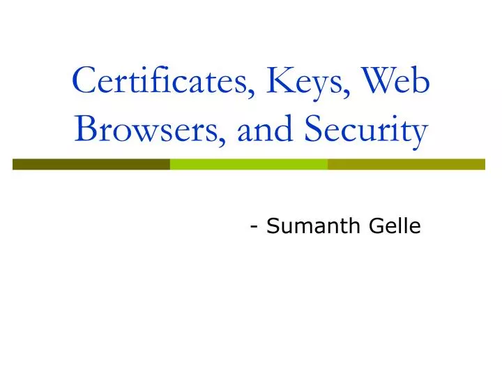 certificates keys web browsers and security