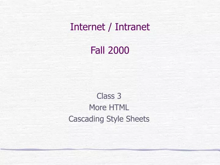 internet intranet fall 2000