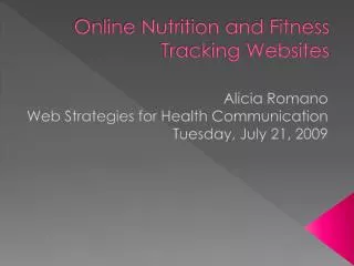 Online Nutrition and Fitness Tracking Websites