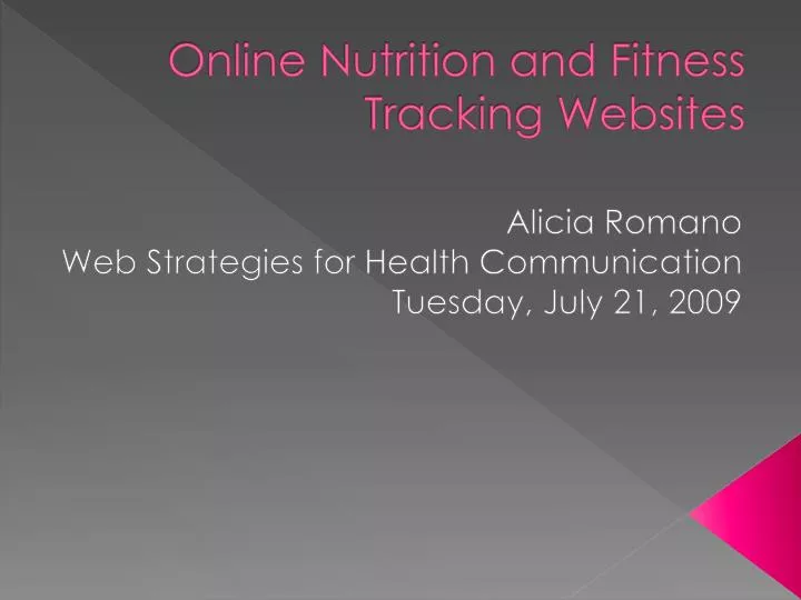 online nutrition and fitness tracking websites