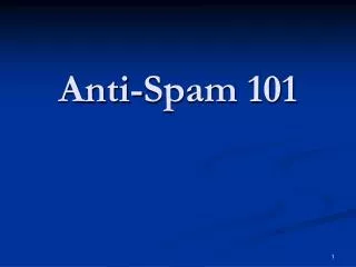 Anti-Spam 101