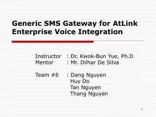 Generic SMS Gateway for AtLink Enterprise Voice Integration