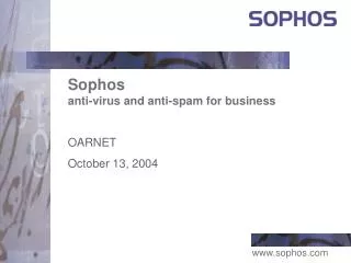 Sophos anti-virus and anti-spam for business
