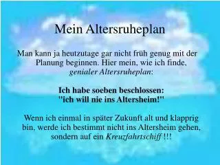 mein altersruheplan
