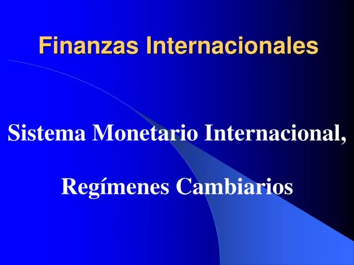 finanzas internacionales
