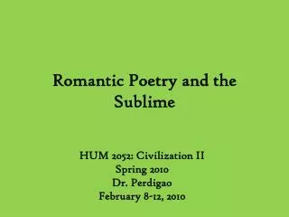 Romantic Poetry and the Sublime