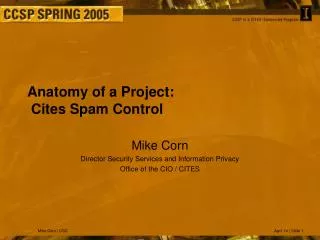 Anatomy of a Project: Cites Spam Control