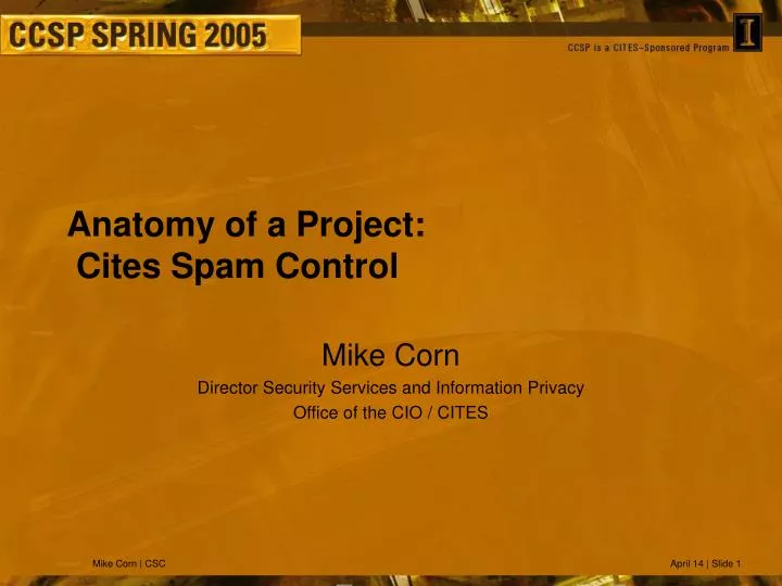 anatomy of a project cites spam control