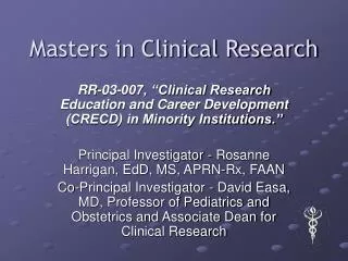 Masters in Clinical Research