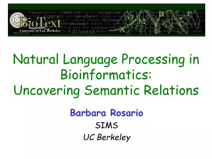 natural language processing in bioinformatics uncovering semantic relations