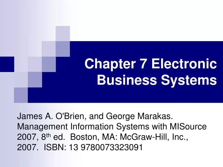 chapter 7 electronic business systems