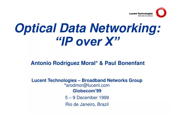 globecom 99 5 9 december 1999 rio de janeiro brazil