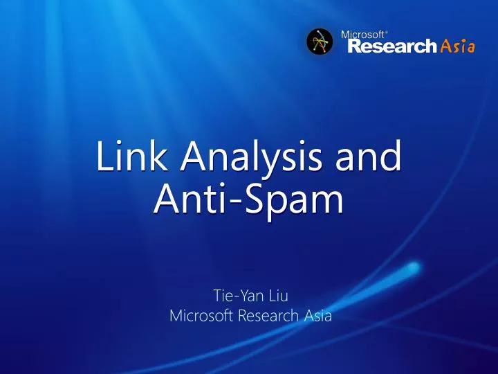link analysis and anti spam