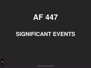 AF 447 SIGNIFICANT EVENTS
