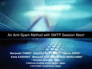 An Anti-Spam Method with SMTP Session Abort