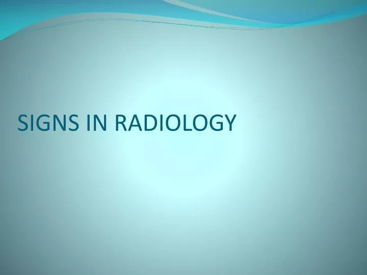 signs in radiology