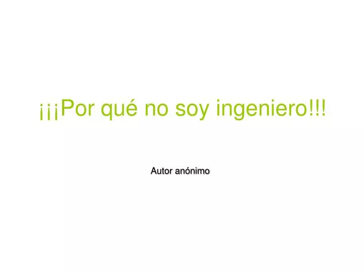 por qu no soy ingeniero