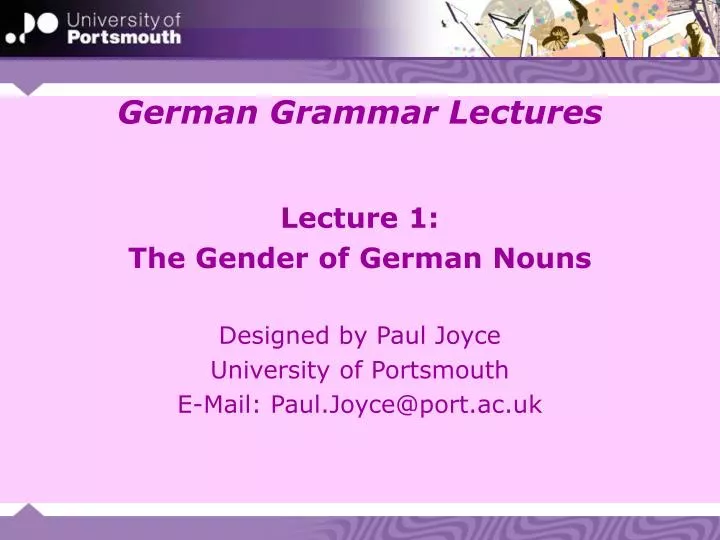 PPT - German Grammar Lectures PowerPoint Presentation, free