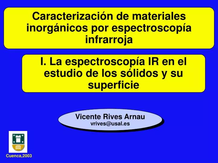 i la espectroscop a ir en el estudio de los s lidos y su superficie