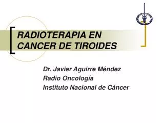 RADIOTERAPIA EN CANCER DE TIROIDES