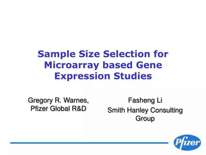 sample size selection for microarray based gene expression studies