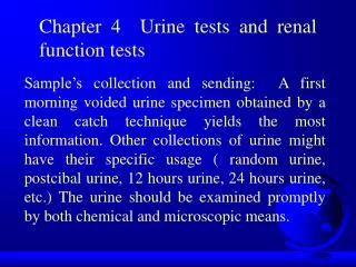 Chapter 4 Urine tests and renal function tests