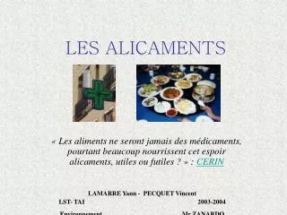 LES ALICAMENTS