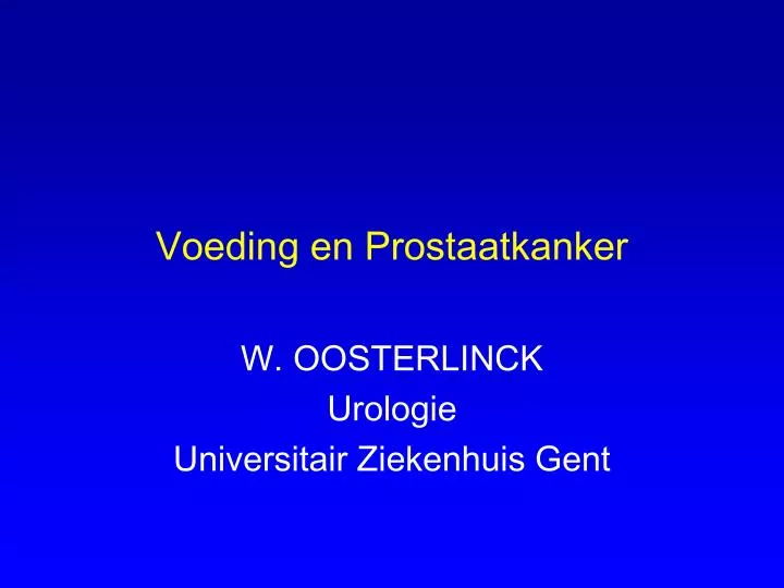 voeding en prostaatkanker