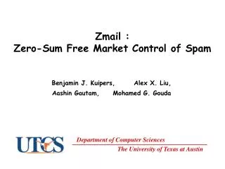 Zmail : Zero-Sum Free Market Control of Spam