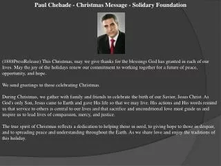 Paul Chehade - Christmas Message - Solidary Foundation