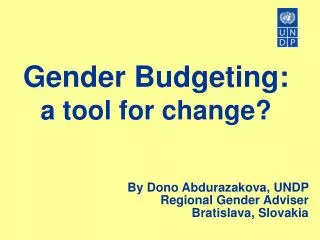 Gender Budgeting: a tool for change?