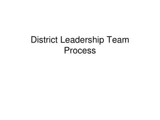District Leadership Team Process