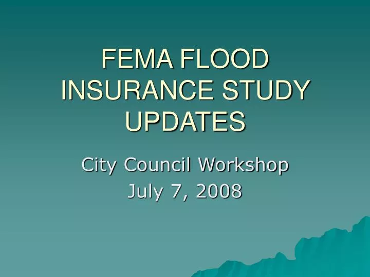 fema flood insurance study updates