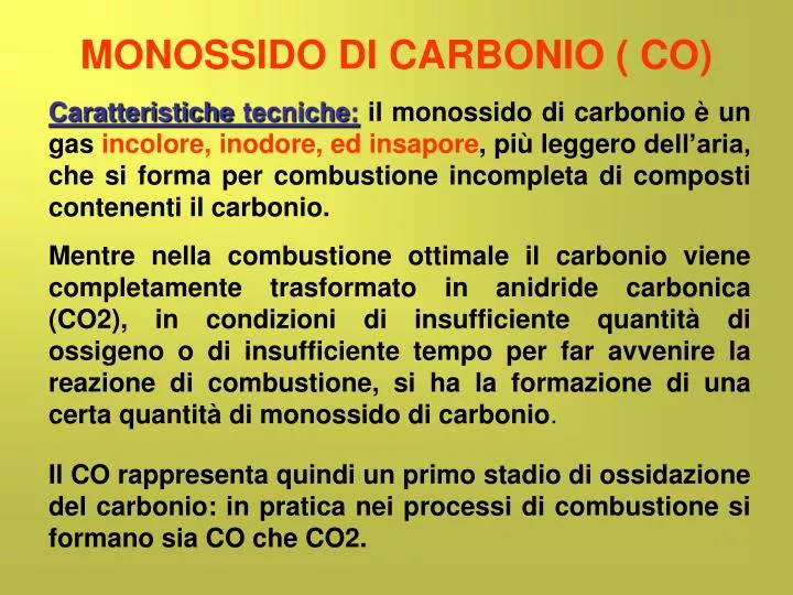 monossido di carbonio co